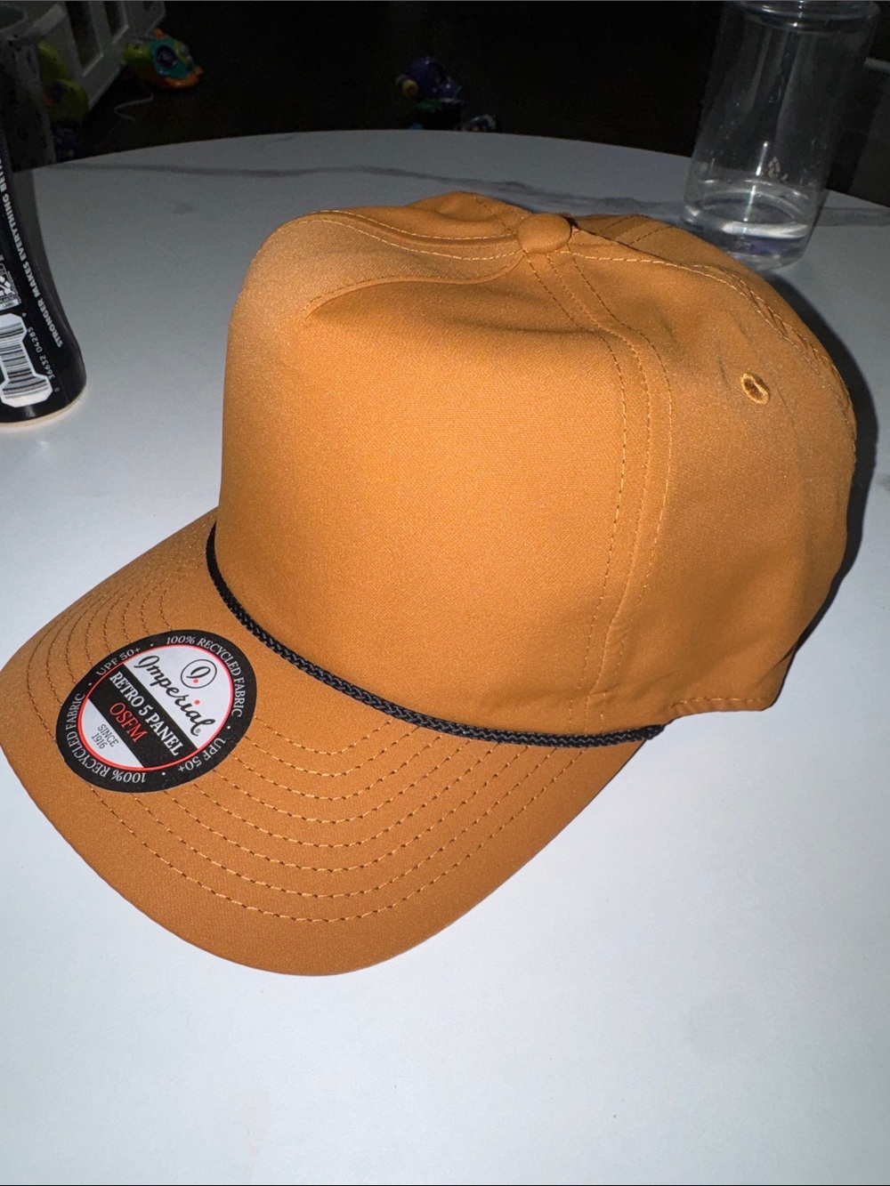 Men's Classic Rope-Trim Cap in Orange